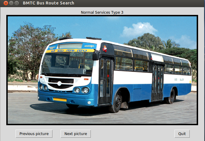 Images of the different kinds of bus services in the city